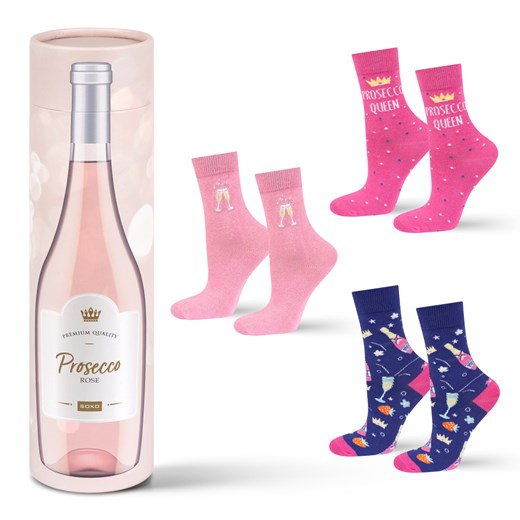 Skarpetki damskie SOXO Prosecco w tubie - 3 pary 35–40 Sklep SOXO