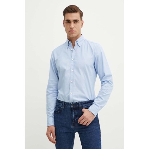 Boss Orange koszula bawełniana męska kolor niebieski regular z kołnierzykiem button-down 50519707 ze sklepu ANSWEAR.com w kategorii Koszule męskie - zdjęcie 174062925