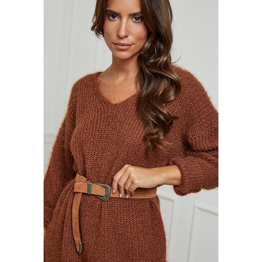 L&apos;armoire de Suzette Sukienka dzianinowa w kolorze brązowym L'armoire De Suzette 34/36 promocyjna cena Limango Polska