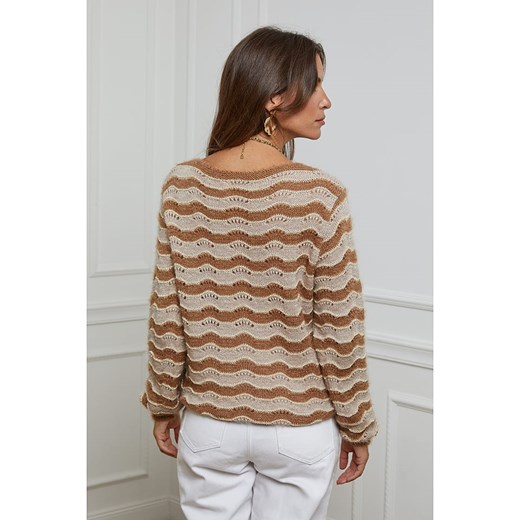 L&apos;armoire de Suzette Sweter w kolorze karmelowo-beżowym L'armoire De Suzette 36/38 promocja Limango Polska