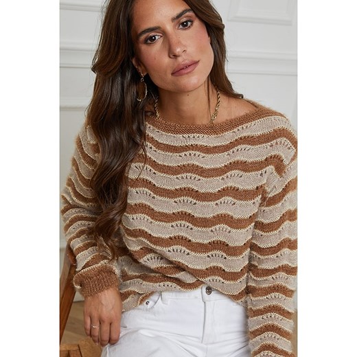 L&apos;armoire de Suzette Sweter w kolorze karmelowo-beżowym L'armoire De Suzette 36/38 Limango Polska okazja