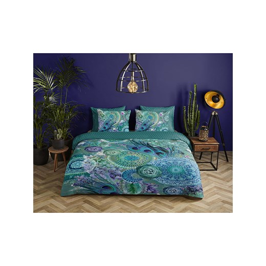 Hip Komplet pościeli satynowej &quot;Kari&quot; w kolorze zielono-niebieskim Hip 240x200/220 cm Limango Polska okazja