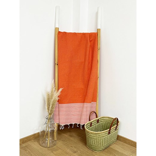 Le Comptoir de la Plage Fouta &quot;Mikanda&quot; w kolorze pomarańczowym - 200 x 100 cm ze sklepu Limango Polska w kategorii Ręczniki - zdjęcie 174068736