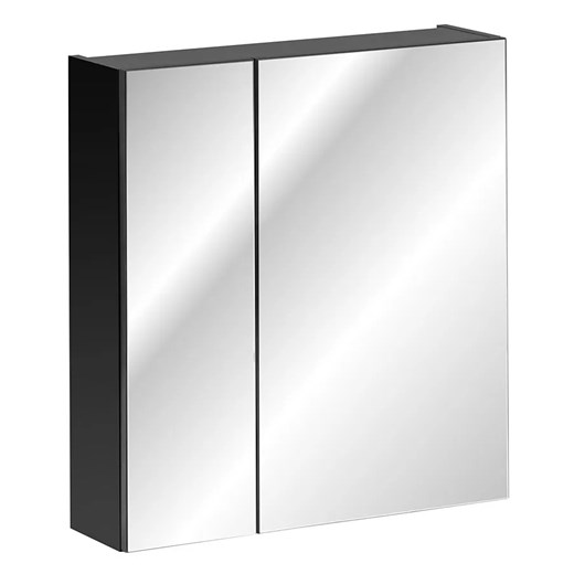 Czarna szafka łazienkowa z lustrem 60 cm K6-A17 ze sklepu Edinos.pl w kategorii Szafki i regały łazienkowe - zdjęcie 174071155
