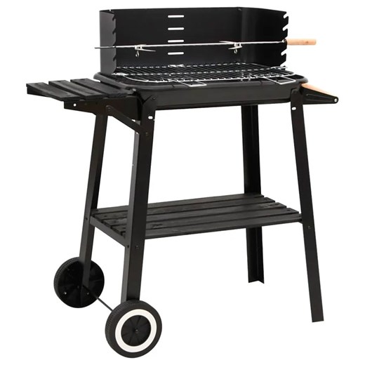 Czarny grill na kółkach z regulowaną wysokością rusztu T6-H16 ze sklepu Edinos.pl w kategorii Ogród i taras - zdjęcie 174071158
