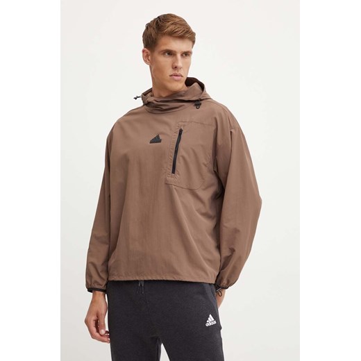 adidas kurtka City Escape męska kolor brązowy przejściowa IV7424 ze sklepu ANSWEAR.com w kategorii Kurtki męskie - zdjęcie 174072827