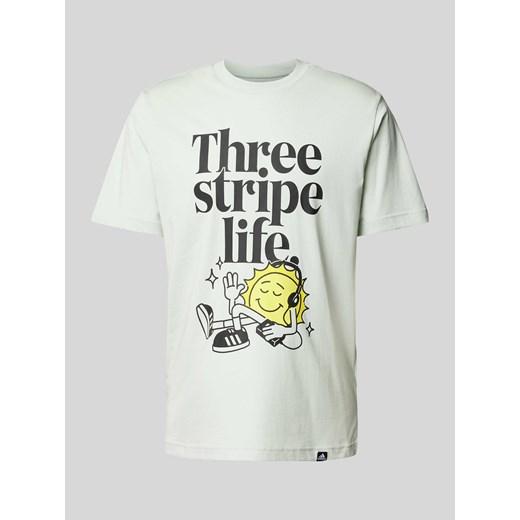 T-shirt z detalem z logo model ‘POSITIVE’ ze sklepu Peek&Cloppenburg  w kategorii T-shirty męskie - zdjęcie 174074196