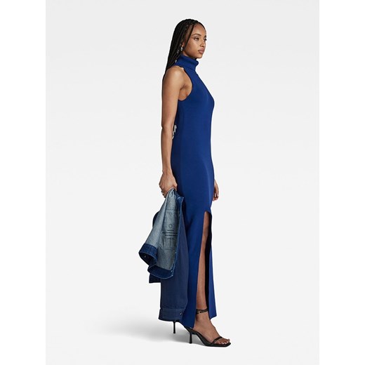 Sukienka G-Star bawełniana z długimi rękawami maxi elegancka 