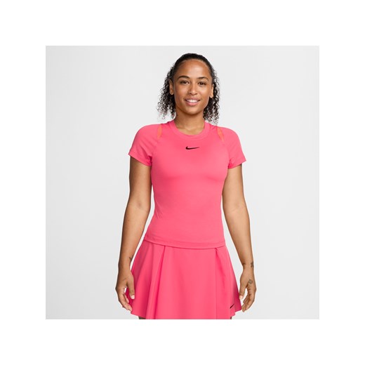 Damska koszulka z krótkim rękawem do tenisa Dri-FIT NikeCourt Advantage - Różowy ze sklepu Nike poland w kategorii Bluzki damskie - zdjęcie 174075478