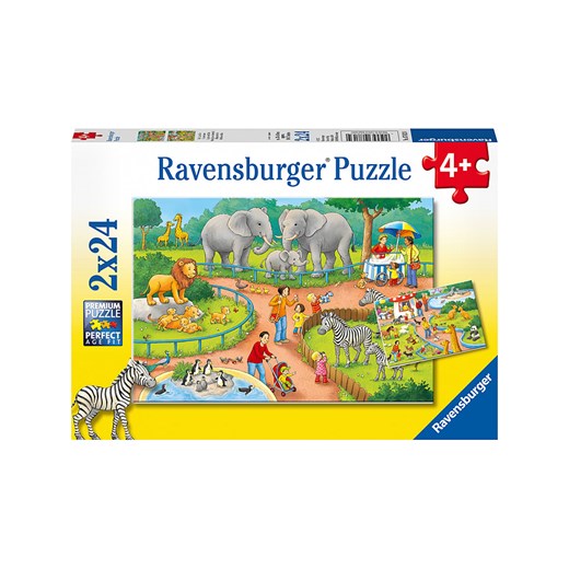 Ravensburger 24-częściowe puzzle (2 szt.) &quot;A day at the zoo&quot; - 4+ ze sklepu Limango Polska w kategorii Puzzle - zdjęcie 174076427