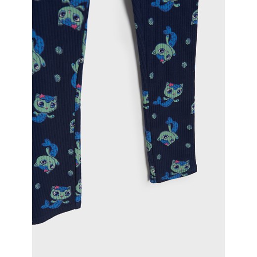 Sinsay - Legginsy Koci domek Gabi - granatowy Sinsay 116 Sinsay