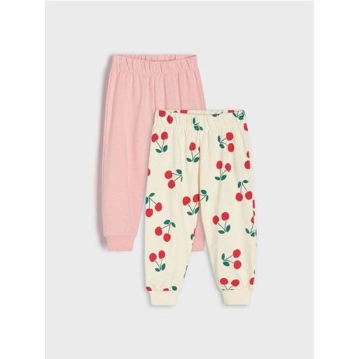 Sinsay - Spodnie niemowlęce 2 pack - kremowy - id: 056BZ-01X - marki Sinsay - 174078609 Sinsay - Spodnie niemowlęce 2 pack - kremowy ze sklepu Sinsay w kategorii Odzież dla niemowląt - zdjęcie 174078609