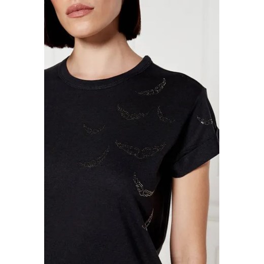 Zadig&Voltaire T-shirt ANYA | Regular Fit | z dodatkiem lnu Zadig&voltaire L Gomez Fashion Store
