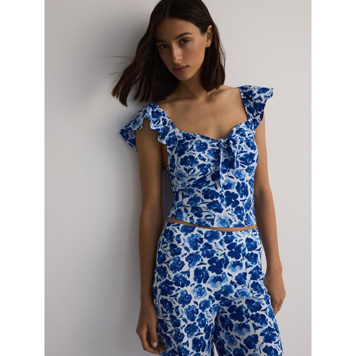 Reserved - Top z wiązaniem - wielobarwny ze sklepu Reserved w kategorii Bluzki damskie - zdjęcie 174081407