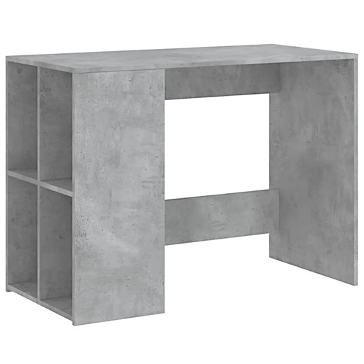 Szare biurko z regałem w kolorze beton H3-G07 ze sklepu Edinos.pl w kategorii Dom - zdjęcie 174081529