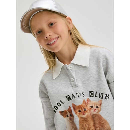 Reserved - Metaliczna czapka z daszkiem - srebrny ze sklepu Reserved w kategorii Czapki dziecięce - zdjęcie 174082768