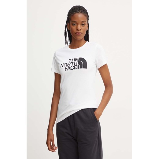 The North Face t-shirt bawełniany Easy Tee damski kolor biały NF0A8A6DFN41 ze sklepu ANSWEAR.com w kategorii Bluzki damskie - zdjęcie 174083619
