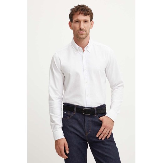 Boss Orange koszula bawełniana męska kolor biały regular z kołnierzykiem button-down 50519707 ze sklepu ANSWEAR.com w kategorii Koszule męskie - zdjęcie 174086639