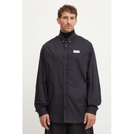 Versace Jeans Couture koszula bawełniana męska kolor czarny relaxed z kołnierzykiem klasycznym 77GALY10 CN002 ze sklepu ANSWEAR.com w kategorii Koszule męskie - zdjęcie 174086679