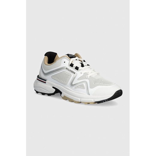 Tommy Hilfiger sneakersy M RUNNER TECH KNIT kolor biały FM0FM05109 ze sklepu ANSWEAR.com w kategorii Buty sportowe męskie - zdjęcie 174086785