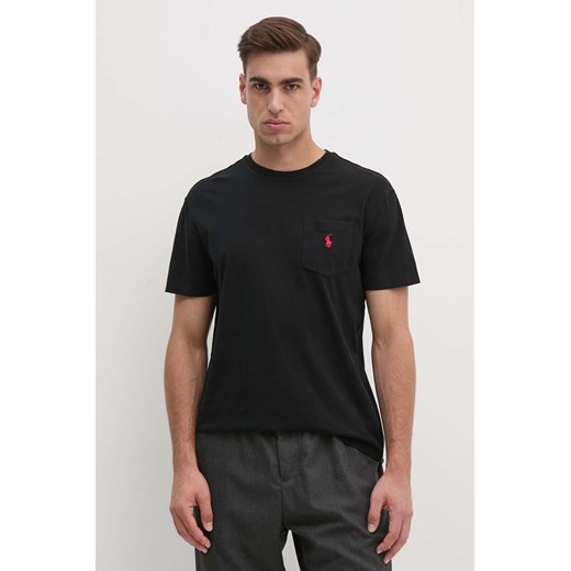 Polo Ralph Lauren t-shirt bawełniany męski kolor czarny gładki 710707095 ze sklepu ANSWEAR.com w kategorii T-shirty męskie - zdjęcie 174087077