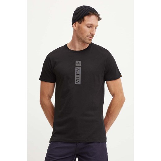 Alpha Industries t-shirt bawełniany męski kolor czarny z nadrukiem 146509 ze sklepu ANSWEAR.com w kategorii T-shirty męskie - zdjęcie 174087116