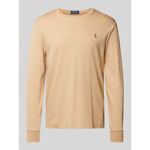 Bluzka z długim rękawem o kroju custom slim fit z okrągłym dekoltem ze sklepu Peek&Cloppenburg  w kategorii T-shirty męskie - zdjęcie 174088488