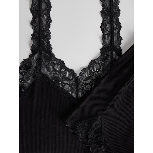 Reserved - Dwuczęściowa piżama z wiskozy - czarny Reserved XXL Reserved