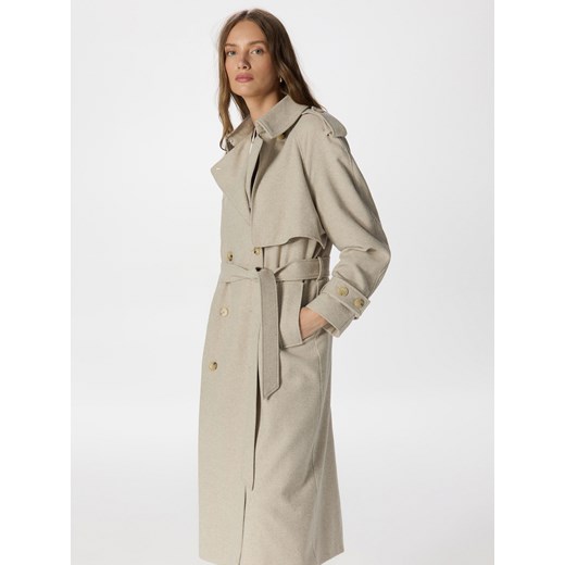 Reserved - Dwurzędowy płaszcz z dodatkiem wełny - beżowy ze sklepu Reserved w kategorii Płaszcze damskie - zdjęcie 174090898