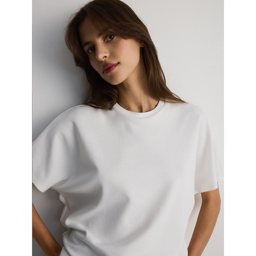 Reserved - T-shirt kimono z modalem - biały Reserved L Reserved