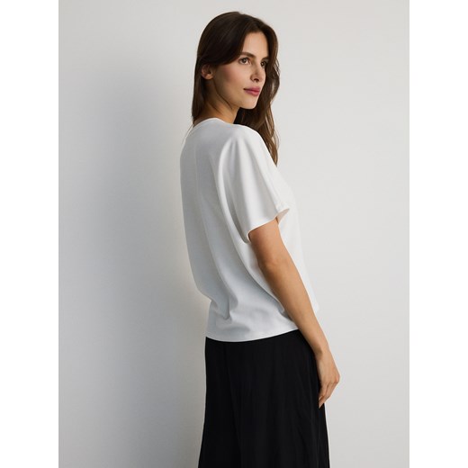 Reserved - T-shirt kimono z modalem - biały Reserved M Reserved