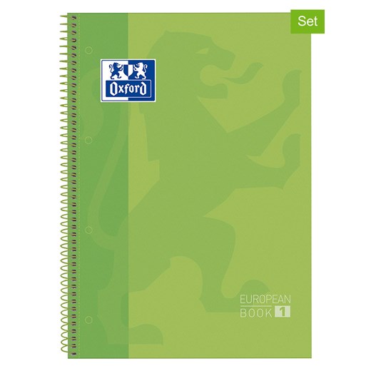 Oxford Kołozeszyty (2 szt.) "European Book" w kolorze zielonym - A4 Oxford onesize promocja Limango Polska