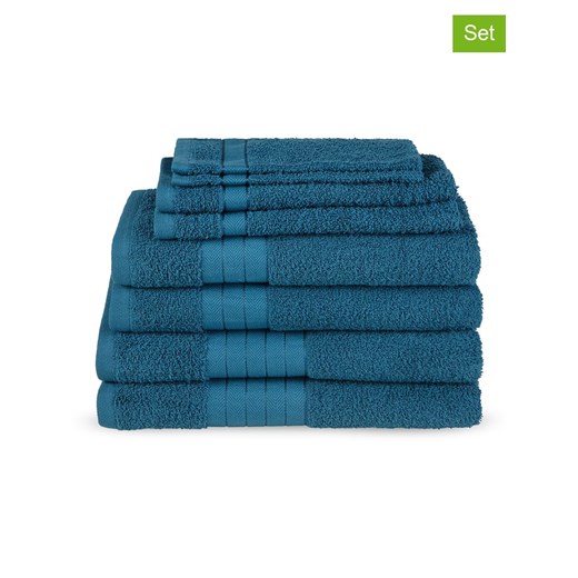 Good Morning 8-częściowy zestaw ręczników w kolorze morskim ze sklepu Limango Polska w kategorii Ręczniki - zdjęcie 174095138