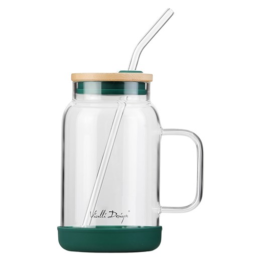 Vialli Design Szklanka w kolorze zielonym ze słomką - 600 ml ze sklepu Limango Polska w kategorii Szklanki - zdjęcie 174095177