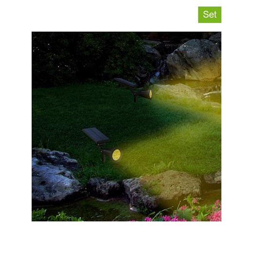 lumisky Lampy solarne LED (2 szt.) "Spiky" w kolorze czarnym - wys. 42 cm - id: 7386288 - marki Lumisky - 174095456 lumisky Lampy solarne LED (2 szt.) "Spiky" w kolorze czarnym - wys. 42 cm ze sklepu Limango Polska w kategorii Oświetlenie ogrodowe - zdjęcie 174095456