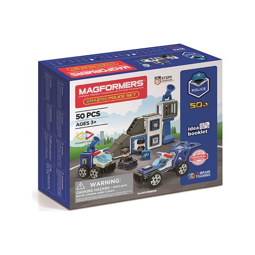MAGFORMERS 50-częściowy zestaw magnetyczny &quot;Amazing Police Set&quot; - 3+ ze sklepu Limango Polska w kategorii Zabawki - zdjęcie 174095479
