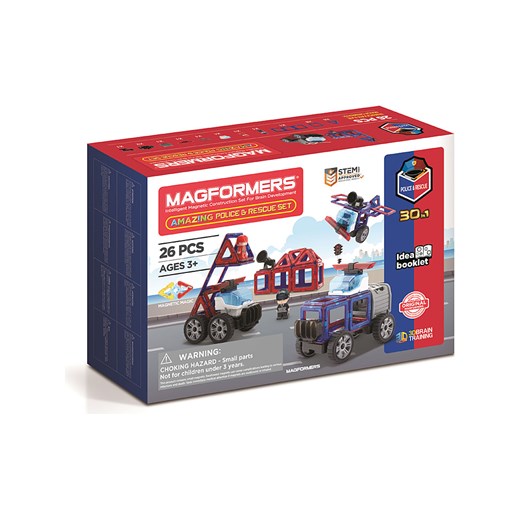 MAGFORMERS 26-częściowy zestaw magnetyczny &quot;Police &amp; Rescue&quot; - 3+ ze sklepu Limango Polska w kategorii Zabawki - zdjęcie 174095488