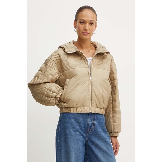 BOSS kurtka damska kolor beżowy zimowa oversize 50518851 ze sklepu ANSWEAR.com w kategorii Kurtki damskie - zdjęcie 174096087