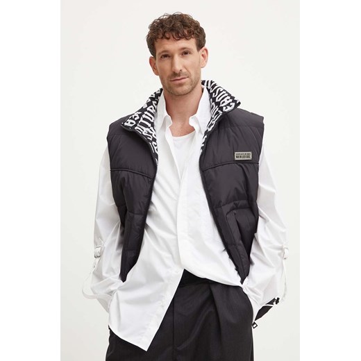 Versace Jeans Couture bezrękawnik puchowy dwustronny męski kolor czarny zimowy 77GAP421 CQD53 ze sklepu ANSWEAR.com w kategorii Kamizelki męskie - zdjęcie 174096138