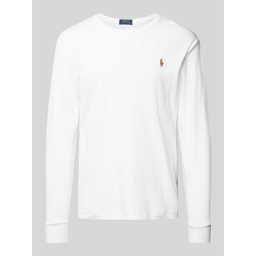 Bluzka z długim rękawem o kroju custom slim fit z okrągłym dekoltem ze sklepu Peek&Cloppenburg  w kategorii T-shirty męskie - zdjęcie 174096795