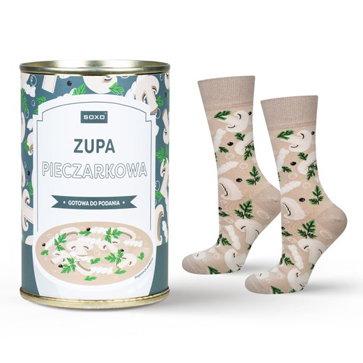 Skarpetki Męskie | Damskie SOXO zupa pieczarkowa w puszce ze sklepu Sklep SOXO w kategorii Skarpetki męskie - zdjęcie 174096968