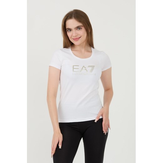 EA7 Biały t-shirt, Rozmiar L ze sklepu outfit.pl w kategorii Bluzki damskie - zdjęcie 174097149