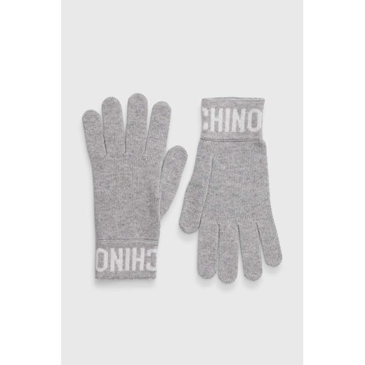 Moschino rękawiczki wełniane kolor czarny ze sklepu ANSWEAR.com w kategorii Rękawiczki damskie - zdjęcie 174097586