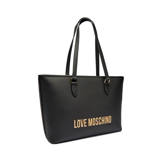 Shopper bag Love Moschino matowa czarna mieszcząca a7