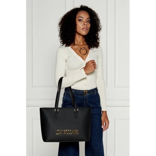 Shopper bag Love Moschino matowa na ramię