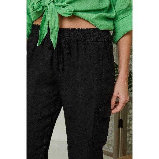 Spodnie damskie Lin Passion czarne z lnu 