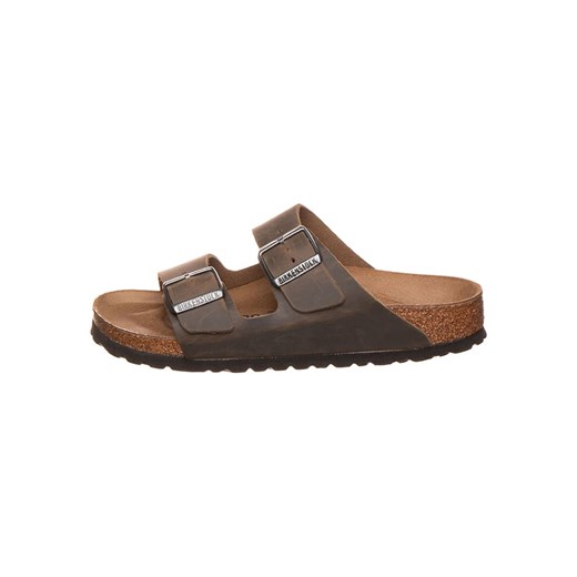 Birkenstock Skórzane klapki &quot;Arizona&quot; w kolorze khaki ze sklepu Limango Polska w kategorii Klapki damskie - zdjęcie 174100279