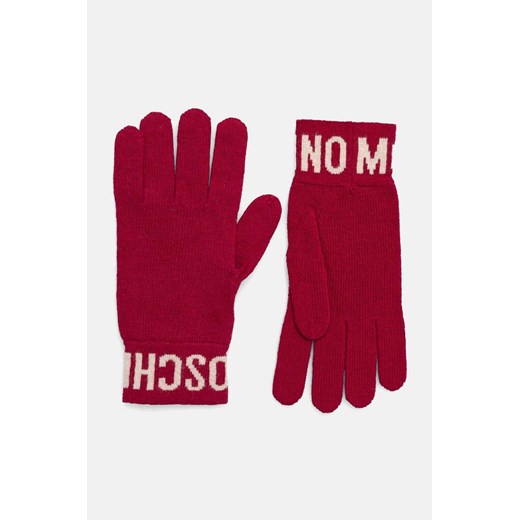 Moschino rękawiczki wełniane kolor czarny ze sklepu ANSWEAR.com w kategorii Rękawiczki damskie - zdjęcie 174101118