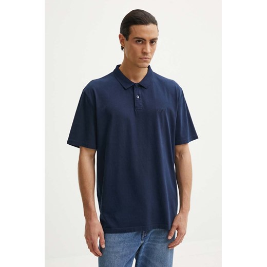 Levi&apos;s polo bawełniane kolor niebieski gładki A6735 ze sklepu ANSWEAR.com w kategorii T-shirty męskie - zdjęcie 174101318