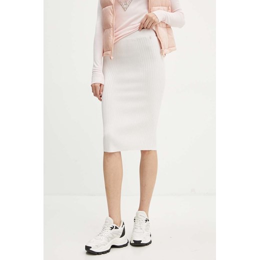 Guess spódnica LUCILLE kolor szary midi ołówkowa W4YD38 Z2U00 ze sklepu ANSWEAR.com w kategorii Spódnice - zdjęcie 174101337